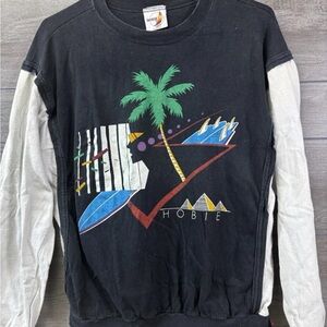 VTG Hobie Two Tone Surfer Abstract SZ L California Art Signed Eddy Y